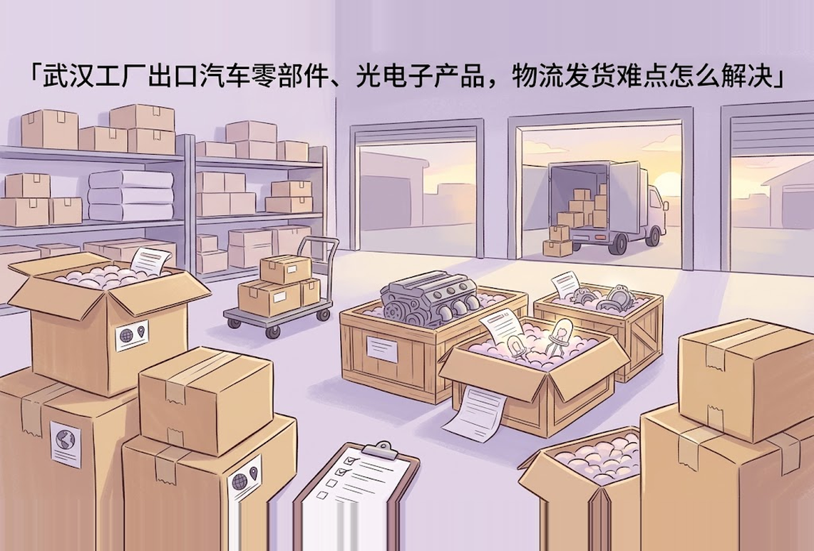 武汉工厂出口汽车零部件、光电子产品,物流发货难点怎么解决